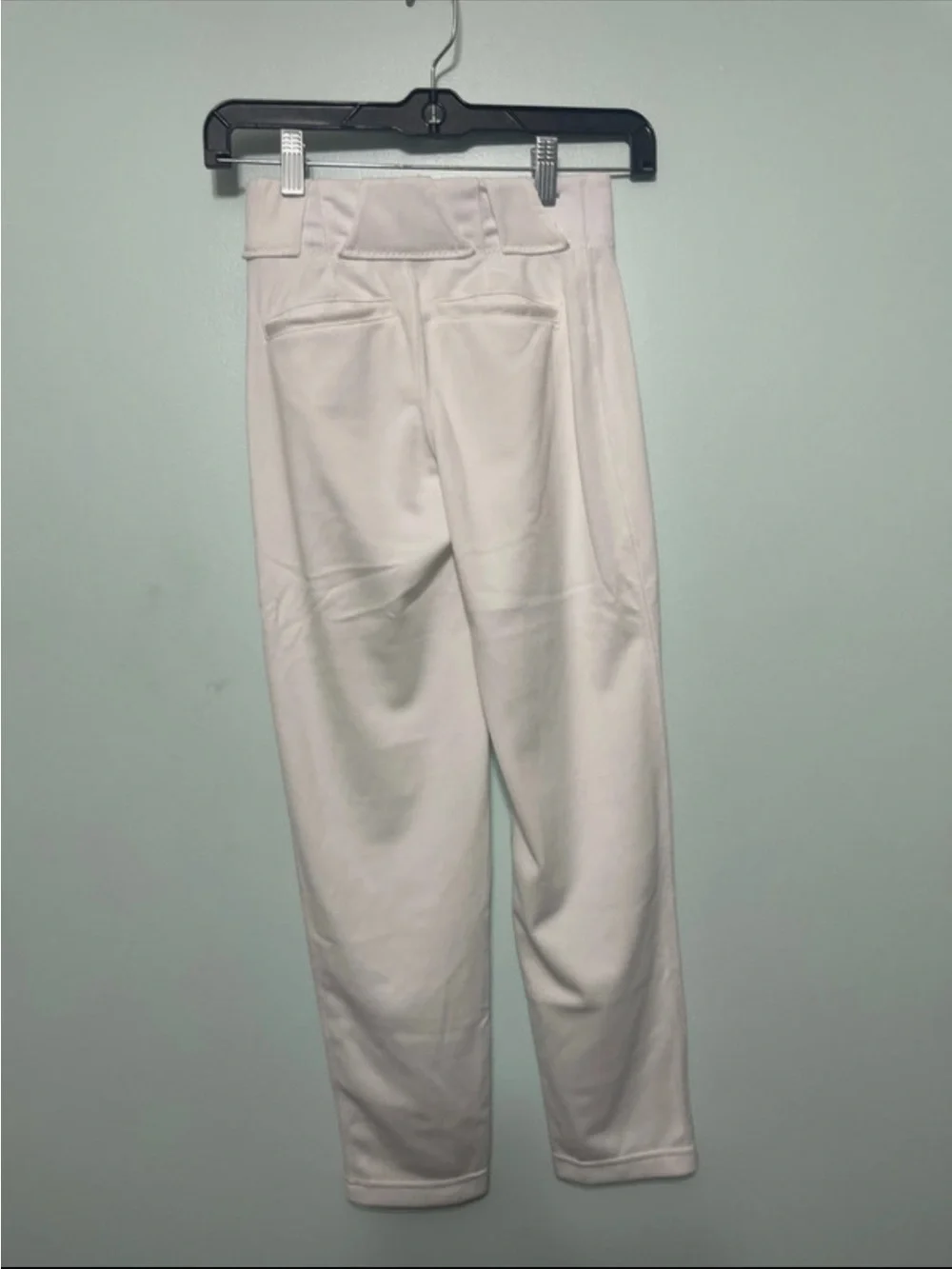 Nike White Youth Baseball Pants with Black Swoosh